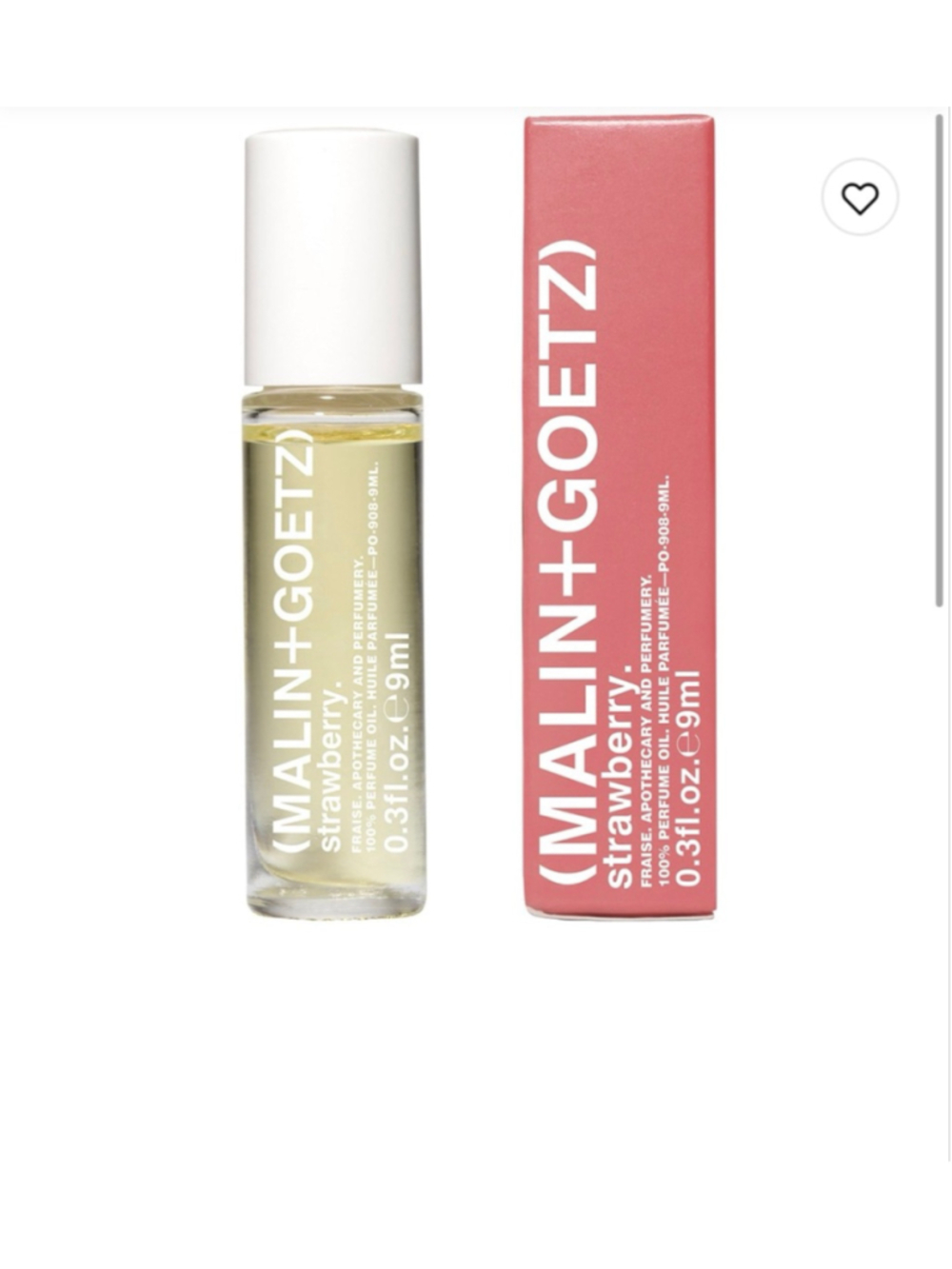 NEW Malin + Goetz Strawberry Perfume Oil .3oz 9ml